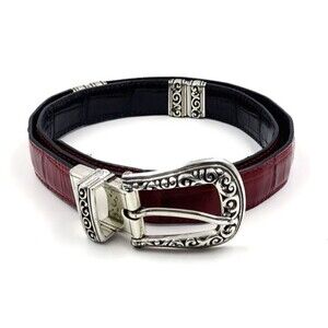 💥SOLD💥 Brighton 43101 Red & Black Leather Reversible Station Belt  NWOT  $63